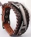 Hamoery Men Leather Bracelet Punk Braided Rope Alloy Bracelet Bangle Wristband