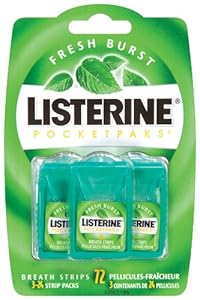 Listerine PocketPaks Breath Strips, Fresh Burst, 72 Count (Pack of 2)