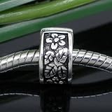 Clip Lock Stopper Bead Floral Fits Pandora Style Bracelets European Charm Bead Bracelets Free 1 Clear Silicone Rubber Stopper Ring