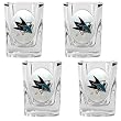 San Jose Sharks NHL 4pc Square Shot Glass Set by Great American Products