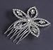 Bridal Side Comb Sparkly Flower Rhinestone Crystal Hair Accessory - Ideal for Bride and Bridesmaids