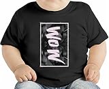 Pink Wow Black Feathers オーガニックベビーTシャツ 12 - 18 Months