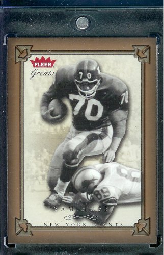 2004 Fleer Greats of the Game Football Card # 27 Sam Huff New York Giants -Mint Condition - Shipped In Protective Screwdown Case!