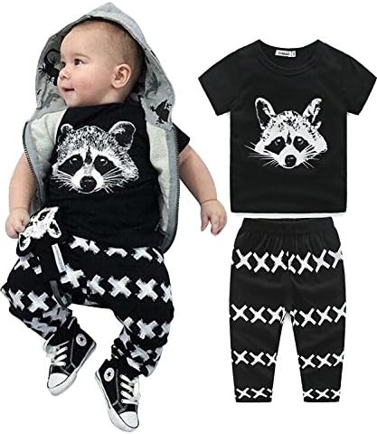 Newborn Fox Baby Girls Boys Tops T-shirt+pants Leggings 2pcs Outfits Set