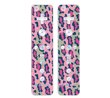 Nintendo Wii Remote Controller Decal Skin Stickers (Set of 2) - Pink Leopard