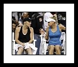 Anna Kournikova and Martina Hingis Tennis Framed 8x10 Photograph 2011 Exhibition Match - Framed Tennis Photos, Plaques and Collages