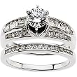 14K White Gold Diamond Wedding Set Semimount - 0.66 Ct. - CENTER STONE NOT INCLUDED