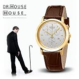 House M.D. 7171 Women's Analog Quartz Watch with Chronograph, Silver Dial, Brown Stra