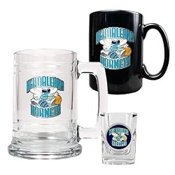 New Orleans Hornets NBA 15oz Tankard, 15oz Ceramic Mug & 2oz Shot Glass Set - Primary Logo by Great American Products