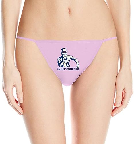 QUURTY Women's Sexy Happy Independence Day Fourth Of July Uncle Sam G-string Panty Pink Medium