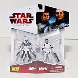 51m8w33YPhL. SL160  Star Wars 2009 Clone Wars Animated Exclusive Action Figure 2 Pack Captain Rex and Clone Trooper Fives