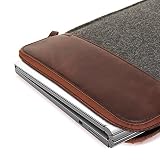 Microsoft Surface Book Sleeve, GMYLE Sleeve Felt for Microsoft Surface Book - Dark Grey & Brown Soft Sleeve Bag Case Cover