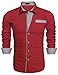 COOFANDY Men's Fashion Print Dress Shirt Casual Cotton Button Down Shirts (XL, RED1)