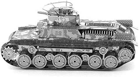 Set of 4 3D Laser Cut Tank Models Kit, Aipin 3D Assembly Metal Nano Puzzle DIY Toys For Christmas Birthday Gift - Sherman Tank, Tiger I Tank, Chi Ha Tank, T-34 Tank(With Tools)