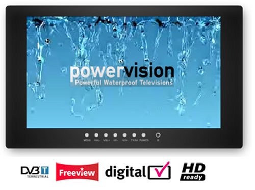 19" HD Ready Powervision Digital Waterproof Bathroom Lcd Black Tv
