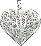 Sterling Silver Filigree Heart Charm