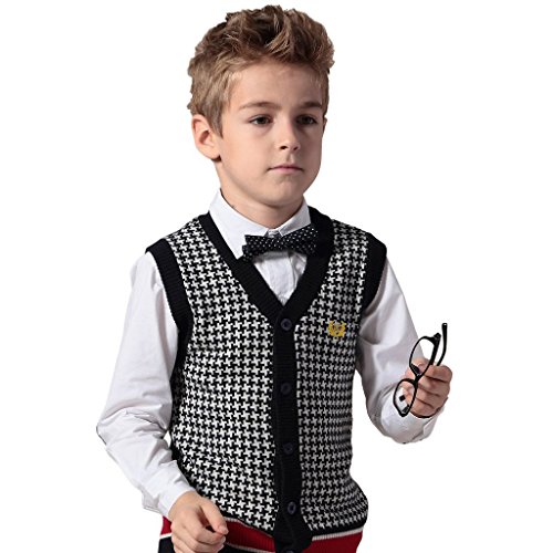 Leo&Lily Little Boys' Fashion V-Neck Pullover Sleeveless Sweater Vest