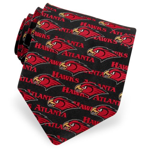 Men's Atlanta Hawks Type Silk Tie by NBA in Black
