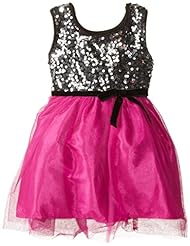Girls Polyester/Satin/Tulle/Velvet Babydoll Sleeveless  Sequined  Dress With a Bow(s)