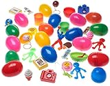 36 Toy Filled Easter Eggs with Pair of Light up Ears . Eggs Measure 2.5 Inches Filled with Easter Stampers Dinosaur Eggs Tattoos Easter Stickers and More... Light up Easter Bunny Ears Are Added to Every Bag of Eggs (Bulk 36 Pack Great for School Easter Egg Hunt)