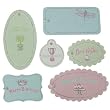 Cavallini Greetings Pastel Die Cut Glitter Gift Tags in Tin - 36 count