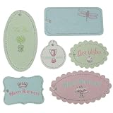Cavallini Greetings Pastel Die Cut Glitter Gift Tags in Tin - 36 count