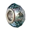 Pandora Style Charm Bead (Z353) Faceted Glass (14mm x 9mm) (Fits Troll too) ~ Light Grey