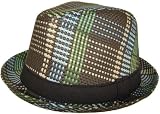 Scala Plaid Toyo Snap Brim Fedora Light Weight Summer Golf Beach Twill Hat Band New 2009