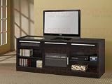 TV Stand Console with Storage Drawers in Black Finish