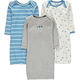Wan-A-Beez Baby Boys' and Girls' 3 Pack Printed Gowns