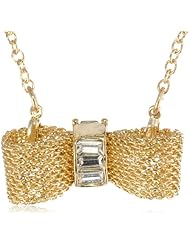 Anne Klein "Hylan" Gold-Tone Mesh Bow Pendant Necklace, 16"