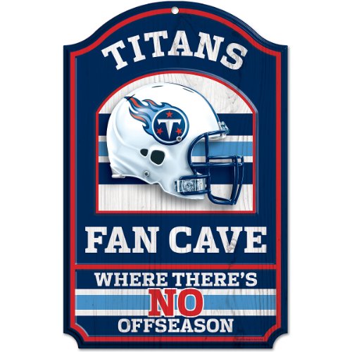 NFL Tennessee Titans 11-by-17 inch Fan Cave No Offseason Wood Sign