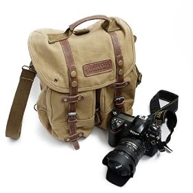 Koolertron Canvas DSLR SLR Camera Shoulder Bag Backpack Rucksack Bag For Sony Canon Nikon Olympus