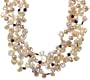 Gold-Filled Color-Enhanced Garnet, Natural Pink Freshwater Cultured Pearl and Cultured Keshi Pearl Necklace, 17"