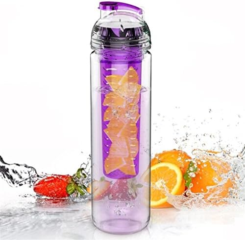 MOSHIRLEY Tritan Sport Water Bottle with Fruit Flavor Infuser 27oz(purple)