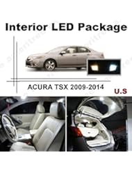 Single Detail Page Misc: Xenon White LED Lights Interior Package + License Plate Kit for Acura TSX 2009 2010 2011 2012 2013 2014 ( 14 Pcs )