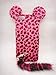 3D ear pink Leopard with tail Fur Plush cute Case Cover Shell skin for ZTE zmax Z970