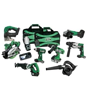 Hitachi KC18DX9L 18-Volt Lithium-Ion 9-Tool Combo Kit by 