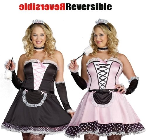 Dreamgirl Sexy 2-in-1 Reversible French Maid Plus Size Halloween Costume