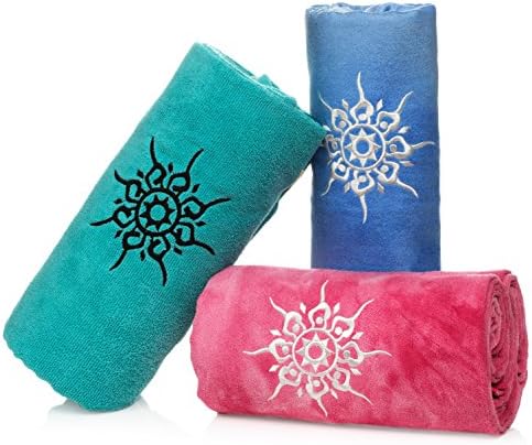 NamaSTAY Exercise Fitness Yoga Towel - Absorbent Microfiber Design That Attaches To Mats - Patented Non-Slip Design