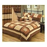 7 PCS Micro Suede Patchwork and Emb' Design Comforter Set Bedding in Bag