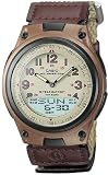 Casio Men's Core AW80V-5BV Brown Nylon Quartz Watch with Beige Dial