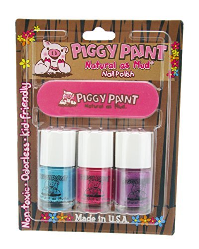 Piggy Paint Nail Polish and File Kit (Sea-quin, Forever Fancy, Girls Rule)