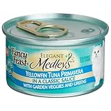 Fancy Feast Elegant Medleys for Cats, Yellowfin Tuna Primavera in a Classic Sauce with Garden Veggies and Greens, 3-Ounce Cans (Pack of 24)