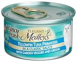 51m9j3AmI1L. SL160  Fancy Feast Elegant Medleys for Cats, Yellowfin Tuna Primavera in a Classic Sauce with Garden Veggies and Greens, 3 Ounce Cans