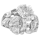 14K White Gold Flower Fashion Ring