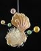Clam Seashell With Pearls & Tinsel Christmas Ornament