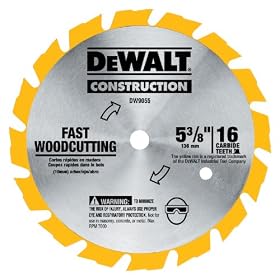 DeWalt DW9055 5-3/8-Inch 16 Tooth Series 20 10 MM Arbor Carbide Circular Saw Blade