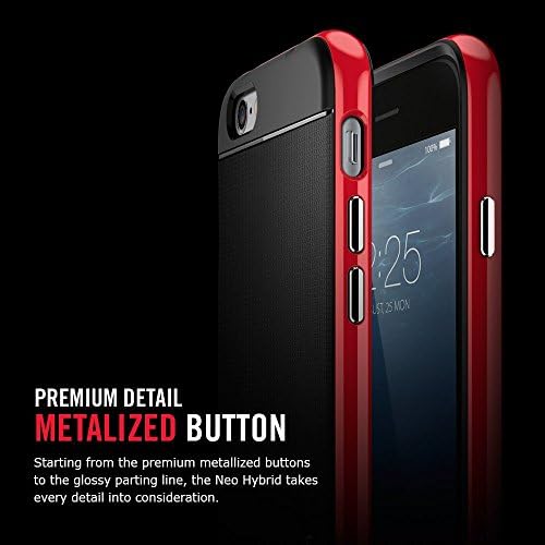 iPhone 6s Plus Case,Wholesco [Neo Hybrid Carbon] Carbon Fiber Slim Fit + Reinforced bumper protection for Iphone 6 Plus (RED)