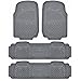 HEAVY DUTY RUBBER VAN SUV FLOOR MATS 4-PCS IN 3-ROWS GRAY